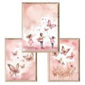 Zestaw trzech plakatów dla dzieci Lets Fly