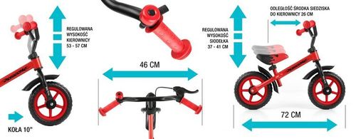 Rowerek biegowy Milly Mally Dragon - Candy na Arena.pl