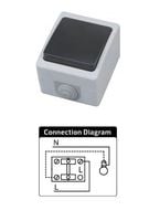 HOROZ włącznik zewnętrzny hermetyczny 10A/250V IP54 1 WAY SWITCH ATOM