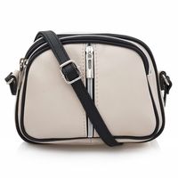 VERA PELLE torebka damska skórzana listonoszka 3 komorowa V463 beżowa