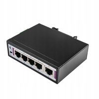 Switch PoE Przemysłowy 4x 10/100M 1x RJ45 Uplink 30W 250m IP30 DO KAMER IP
