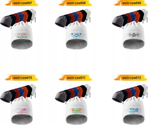 CZAPKA ZIMOWA Z DOWOLNYM HAFTEM koło gospodyń wiejskich + twój napis KGW na Arena.pl