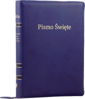 Biblia Stare i Nowe Przymierze EIB Liga Biblijna duża ekoskóra PU zamek złoto index niebieska