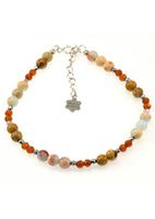 Bransoletka Jaspis Granat 925