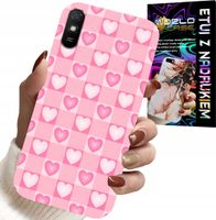 ETUI DO XIAOMI REDMI 9A - SERCA KRATKA RÓŻOWA OBUDOWA CASE + SZKŁO