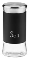 Przyprawnik pojemnik szklany sól GRENO 150 ml stal napis SALT czarny