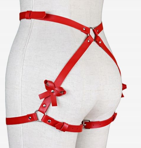 Czerwona skórzana uprząż na uda Karess Amelia na Arena.pl