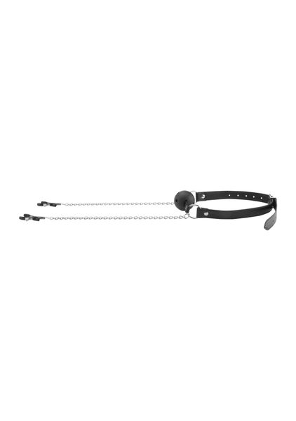 Breathable Ball Gag With Nipple Clamps zdjęcie 2