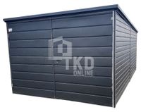 Garaż Blaszany 3x6 Brama Antracyt dach spad w tył  TKD196