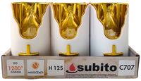 Wkłady do zniczy LED Subito C707 H125 6 sztuk złoto-biały