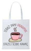 Dla Prawnika Adwokata Torba Eco Biała Shopper Z Nadrukiem Ze Zdjęciem