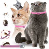 Obroża na pchły i kleszcze dla kota SWIECĄCA W CIEMNOSCI 8 miesięcy Różowa