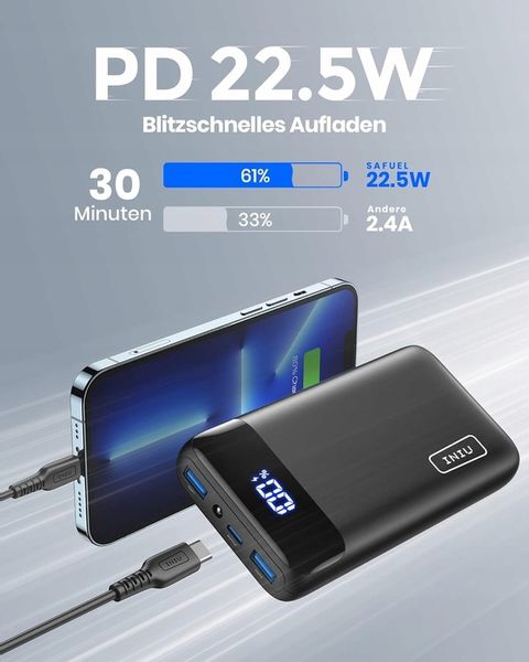 INIU kompaktowy powerbank 20000mAh Dual 3A USB-C do telefonu komórkowego zdjęcie 13