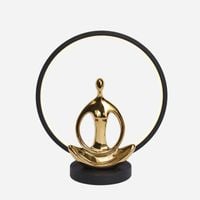 Lampka nocna stołowa LED czarno złota do salonu, sypialni, pokoju - YOGA