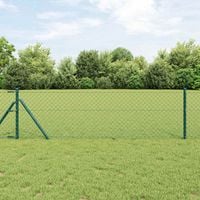 Ogrodzenie łańcuchowe Zielony 10 x 0,6 m Stal