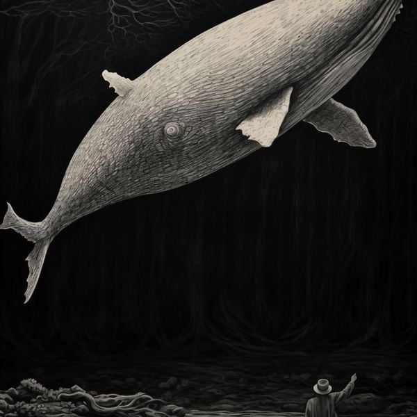 Plakat 50x50cm Biały Wieloryb zdjęcie 1