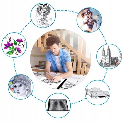 TABLET GRAFICZNY XL DESKA KREŚLARSKA DLA DZIECI RYSOWANIA LED A3 + GRATIS na Arena.pl