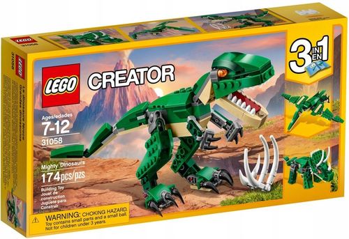 LEGO CREATOR 31058 Dinozaury Model Tyranozaur T-REX 3w1 + TORBA PREZENTOWA na Arena.pl