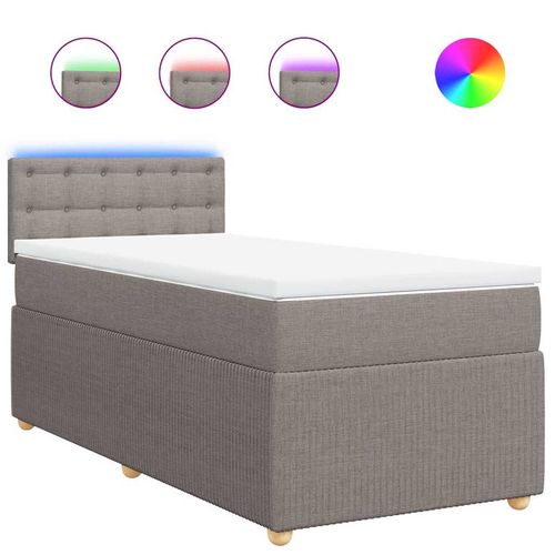 Łóżko kontynentalne z materacem, taupe, tkanina, 90x190 cm na Arena.pl