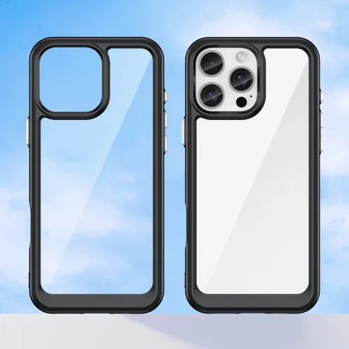 etui outer space case z żelową ramką do iphone 16 pro max - czarne na Arena.pl