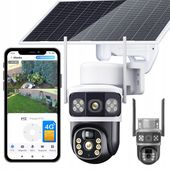 PODWÓJNA KAMERA SOLARNA 2W1 NA KARTE SIM 4G LTE ZEWNĘTRZNA OBROTOWA GSM