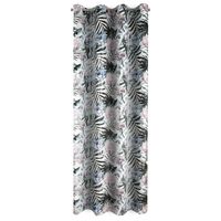 Zasłona gotowa na przelotkach MALIBU 140x250 biała kwiaty liście