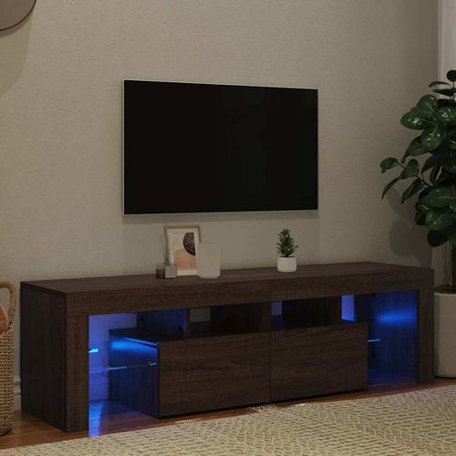Szafka TV z oświetleniem LED, brązowy dąb, 140x36,5x40 cm na Arena.pl