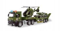 TRUCK WOJSKOWA LAWETA WRAZ Z HELIKOPTEREM ORAZ CZOŁGIEM EFEKTY DŹW/ŚWIETLNE