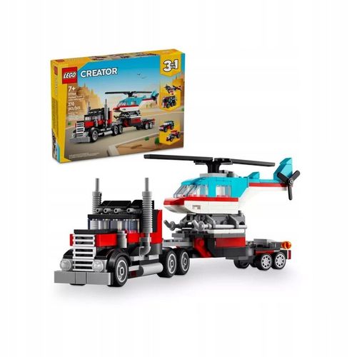 LEGO Creator 3w1 Ciężarówka z Platformą i Helikopterem 31146 +Torba+Katalog na Arena.pl