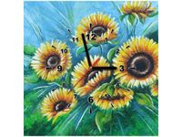 40X40CM ZEGAR SŁONECZNIKI NIEBIESKIM OBRAZ