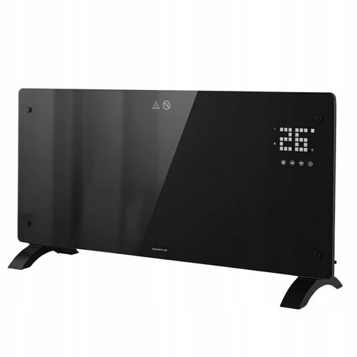 Grzejnik elektryczny szklany konwektorowy Glow 2500W LED WiFi Tuya czarny na Arena.pl