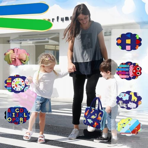 Tablica Manipulacyjna Sensoryczna dla Dzieci Miękka Edukacyjna Montessori na Arena.pl