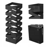 Stojak na parasole METALOWY z ociekaczem abażur czarny +4 HACZYKI