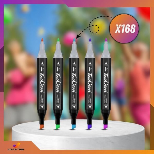 Markery alkoholowe flamastry mazaki pisaki dwustronne touch podstawka 168 zdjęcie 10
