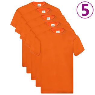 Oryginalne T-shirty, 5 szt, pomarańczowe, S, bawełna