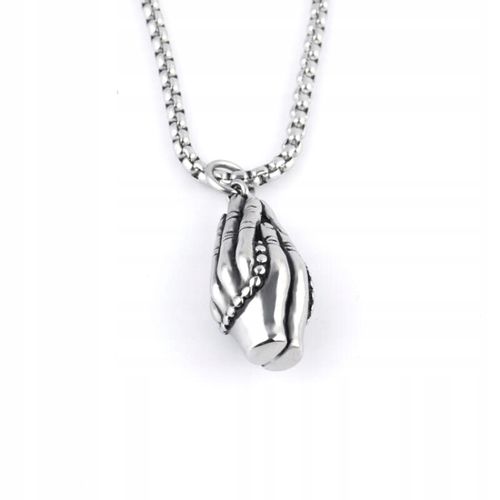 NASZYJNIK Srebrny Modlitwa Różaniec Wiara Ręce 307 na Arena.pl