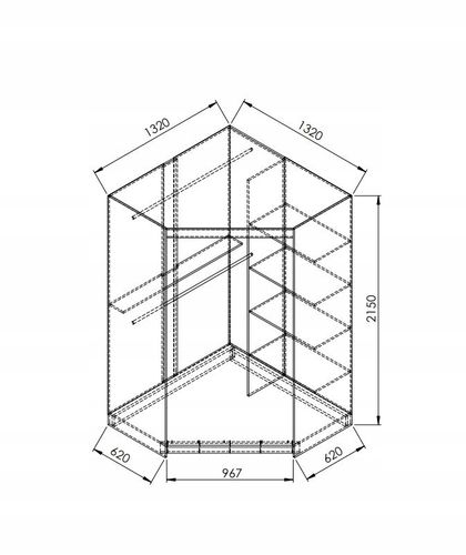Garderoba Szafa Narożna PARIS drzwi przesuwne na Arena.pl