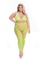 komplet bielizny all about leaf siatkowy zielony plus size pink lipstick