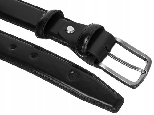 skórzany, szeroki pasek męski z klasyczną klamrą - peterson 105 na Arena.pl