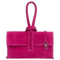 VERA PELLE torebka damska zamszowa listonoszka z paskiem V678 fuksja