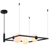 LAMPA wisząca GARETH MDM-3975/3 BK Italux metalowa OPRAWA ramka ZWIS szklane kule balls czarna