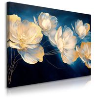 Obraz Do Salonu Sypialni Kremowe Kwiaty Glamour Abstrakcja 70cm x 50cm