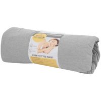 Prześcieradło z dżerseju Comfibeds 90/100 x 190/200 cm jasno szary z gumką