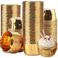 PAPILOTKI DO MUFFINEK ZŁOTE 50x40 KUBECZKI FOREMKI NA BABECZKI PAPIEROWE