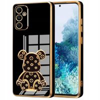 ETUI GLAMOUR DO SAMSUNG A55 5G MIŚ UCHWYT PODSTAWKA BEAR SILIKON + SZKŁO