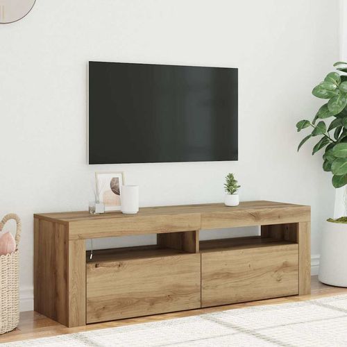 Szafka pod TV z oświetleniem LED, dąb artisan, 120x35x40 cm na Arena.pl