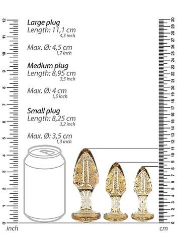 acrylic goldchip butt plug set - gold na Arena.pl