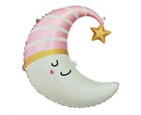 Balon foliowy księżyc różowy, 56x68 cm