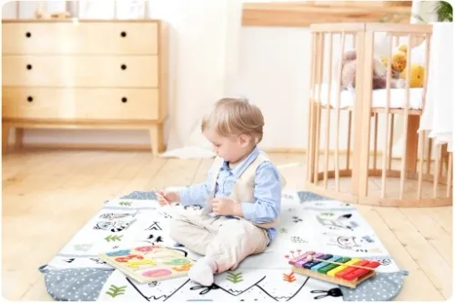 MATA EDUKACYJNA DLA NIEMOWLĄT INTERAKTYWNA RICOKIDS DUŻA SZARA + GRATIS na Arena.pl