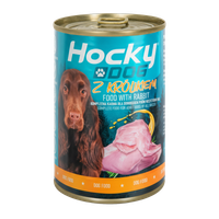 MOKRA KARMA DLA PSA PUSZKA HOCKY Z KRÓLIKIEM 400G DLA DOROSŁYCH PSÓW